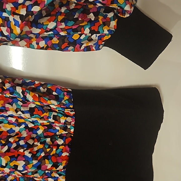 Vintage Adrianna Papell 80s dolman sleeve abstract pattern blouse top sz 4 silk - Picture 13 of 13